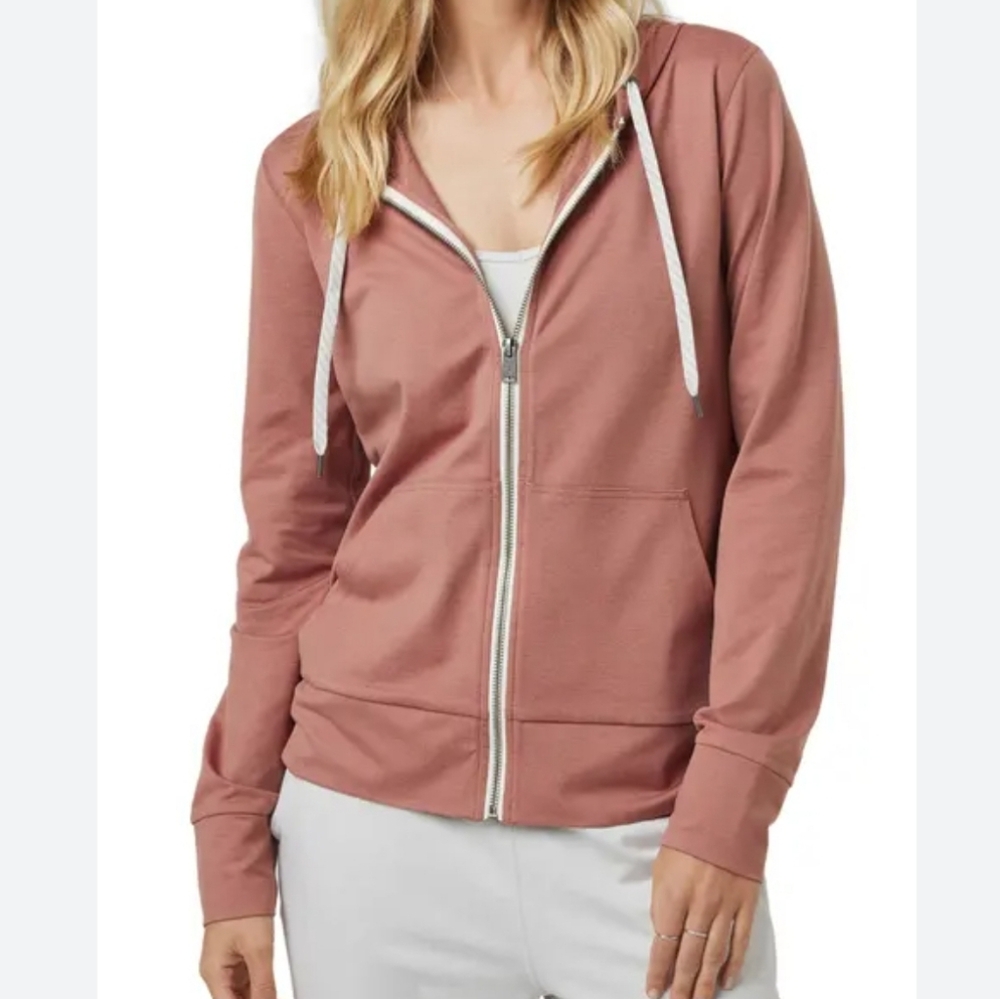 Women’s Zip Hoodie Jacket - Dusty Rose